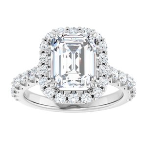 Halo-Style Engagement Ring — 3 1/3 CTW Lab Diamond Round Center