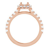 Halo-Style Engagement Ring — 1/2 CTW Natural Diamond Square Center