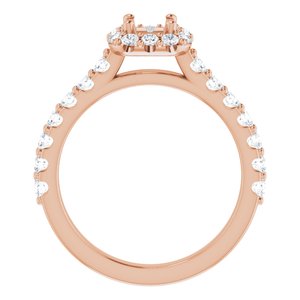 Halo-Style Engagement Ring — 1/2 CTW Natural Diamond Square Center
