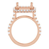 Halo-Style Engagement Ring — 7/8 CTW Natural Diamond Emerald Center