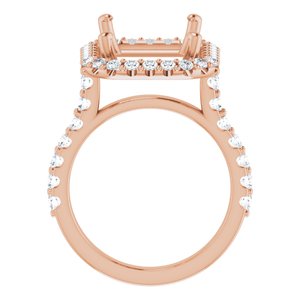 Halo-Style Engagement Ring — 7/8 CTW Natural Diamond Emerald Center