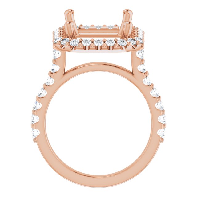 Halo-Style Engagement Ring — 7/8 CTW Natural Diamond Emerald Center