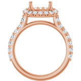 Halo-Style Engagement Ring — 7/8 CTW Lab Diamond Cushion Center