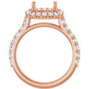 Halo-Style Engagement Ring — 7/8 CTW Lab Diamond Cushion Center