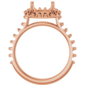 Halo-Style Engagement Ring — 7/8 CTW Lab Diamond Cushion Center