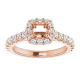 Halo-Style Engagement Ring — 1/2 CTW Natural Diamond Square Center