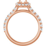 Halo-Style Engagement Ring — 5/8 CTW Natural Diamond Emerald Center