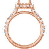 Halo-Style Engagement Ring — 5/8 CTW Natural Diamond Square Center