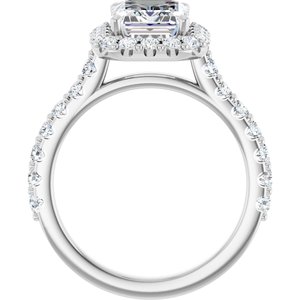 Halo-Style Engagement Ring — 3 1/3 CTW Lab Diamond Round Center