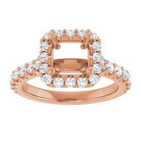 Halo-Style Engagement Ring — 5/8 CTW Natural Diamond Square Center