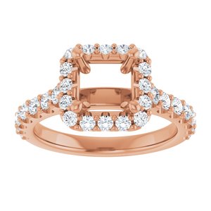 Halo-Style Engagement Ring — 5/8 CTW Natural Diamond Square Center