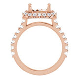Halo-Style Engagement Ring — 3/4 CTW Natural Diamond Cushion Center