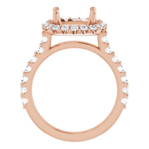 Halo-Style Engagement Ring — 3/4 CTW Natural Diamond Cushion Center