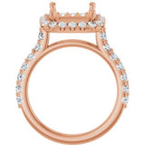 Halo-Style Engagement Ring — 3/4 CTW Natural Diamond Emerald Center