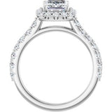Halo-Style Engagement Ring — 2 1/2 CTW Lab Diamond Round Center