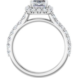 Halo-Style Engagement Ring — 2 1/2 CTW Lab Diamond Round Center