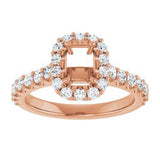 Halo-Style Engagement Ring — 3/4 CTW Lab Diamond Emerald Center