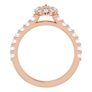 Halo-Style Engagement Ring — 1/2 CTW Natural Diamond Marquise Center