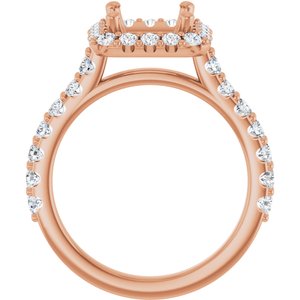 Halo-Style Engagement Ring — 7/8 CTW Lab Diamond Square Center