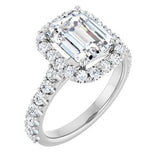 Halo-Style Engagement Ring — 3 1/3 CTW Lab Diamond Round Center