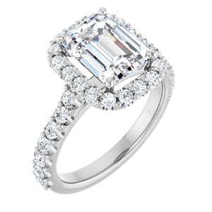 Halo-Style Engagement Ring — 3 1/3 CTW Lab Diamond Round Center