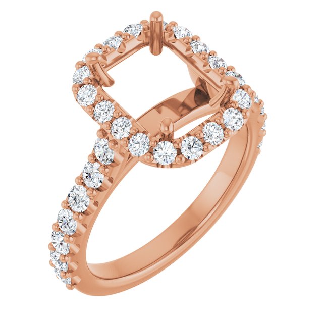 Halo-Style Engagement Ring — 7/8 CTW Lab Diamond Emerald Center