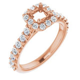 Halo-Style Engagement Ring — 1/2 CTW Natural Diamond Square Center