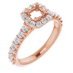 Halo-Style Engagement Ring — 1/2 CTW Natural Diamond Square Center