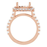 Halo-Style Engagement Ring — 9/10 CTW Lab Diamond Cushion Center
