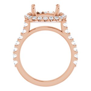 Halo-Style Engagement Ring — 9/10 CTW Lab Diamond Cushion Center