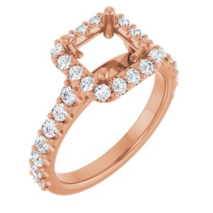 Halo-Style Engagement Ring — 5/8 CTW Natural Diamond Square Center