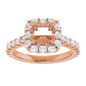 Halo-Style Engagement Ring — 3/4 CTW Natural Diamond Square Center
