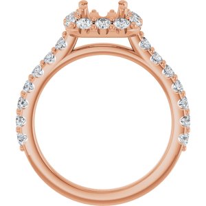 Halo-Style Engagement Ring — 3/4 CTW Natural Diamond Square Center