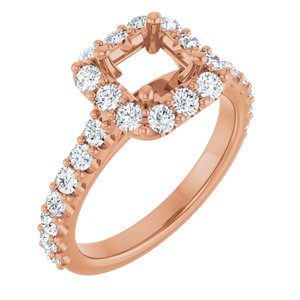Halo-Style Engagement Ring — 3/4 CTW Natural Diamond Square Center