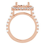 Halo-Style Engagement Ring — 9/10 CTW Lab Diamond Round Center