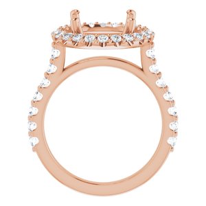 Halo-Style Engagement Ring — 9/10 CTW Lab Diamond Round Center