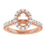 Halo-Style Engagement Ring — 5/8 CTW Natural Diamond Oval Center