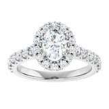 Halo-Style Engagement Ring — 1 1/2 CTW Lab Diamond Round Center