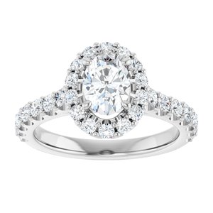 Halo-Style Engagement Ring — 1 1/2 CTW Lab Diamond Round Center