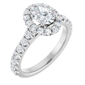 Halo-Style Engagement Ring — 1 1/2 CTW Lab Diamond Round Center
