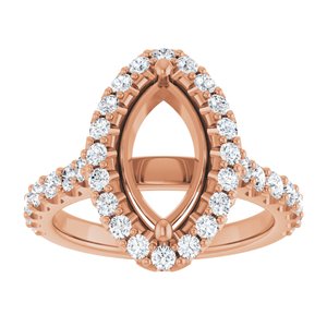 Halo-Style Engagement Ring — 3/4 CTW Natural Diamond Marquise Center