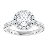 Halo-Style Engagement Ring — 1 3/4 CTW Lab Diamond Round Center