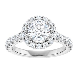 Halo-Style Engagement Ring — 1 3/4 CTW Lab Diamond Round Center