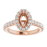 Halo-Style Engagement Ring — 5/8 CTW Natural Diamond Marquise Center