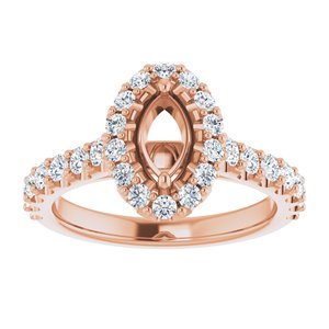 Halo-Style Engagement Ring — 5/8 CTW Natural Diamond Marquise Center
