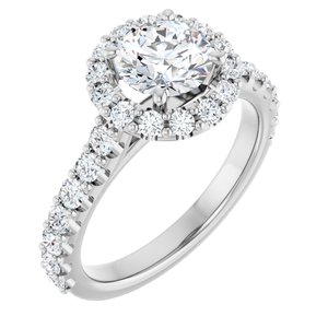 Halo-Style Engagement Ring — 1 3/4 CTW Lab Diamond Round Center