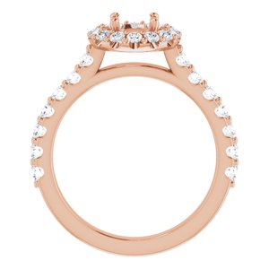 Halo-Style Engagement Ring — 5/8 CTW Natural Diamond Round Center