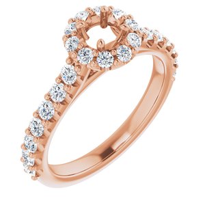 Halo-Style Engagement Ring — 1/2 CTW Natural Diamond Round Center