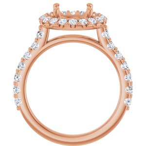 Halo-Style Engagement Ring — 7/8 CTW Lab Diamond Round Center