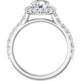 Halo-Style Engagement Ring — 1 3/4 CTW Lab Diamond Round Center